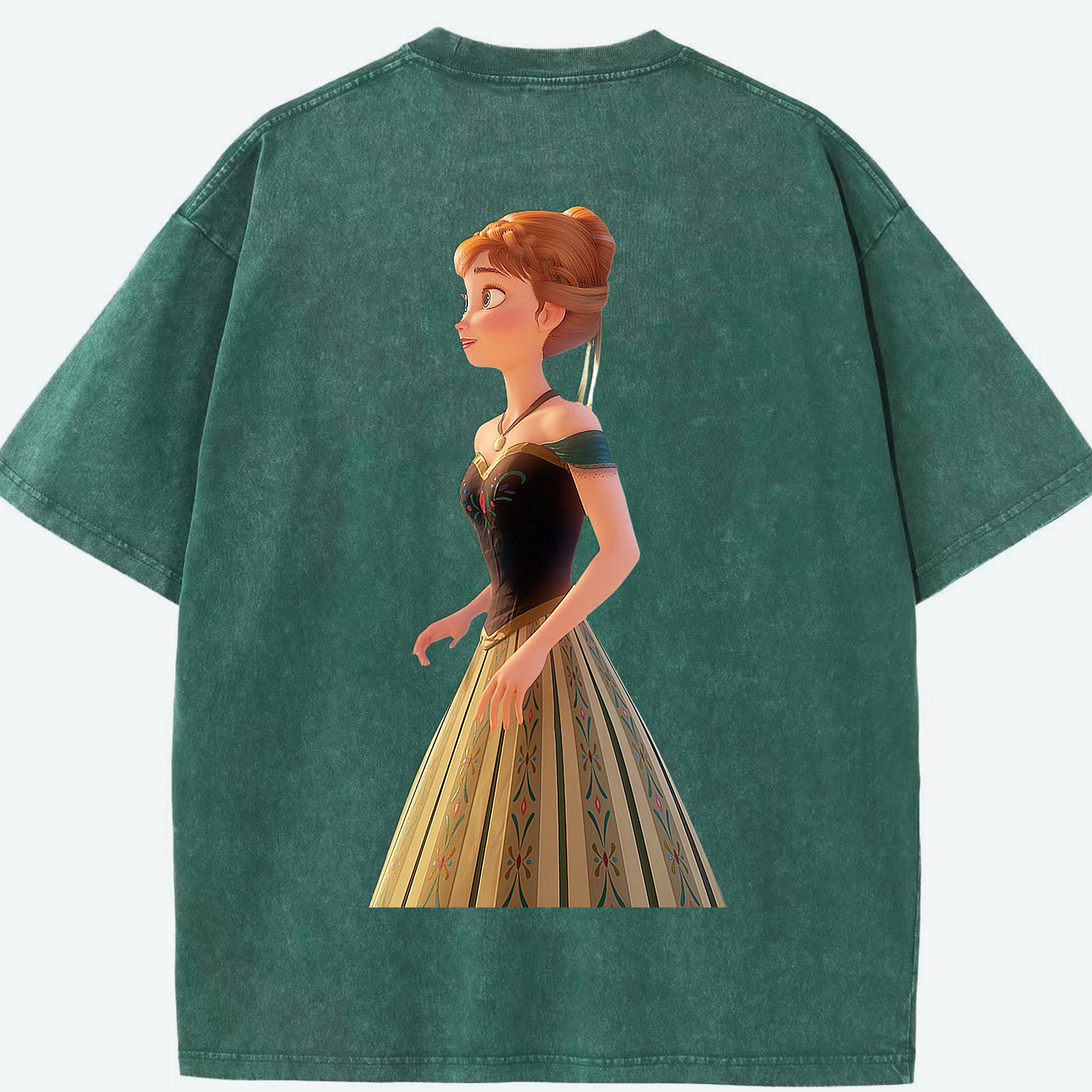 （画像用） アナと雪の女王 アンナ エルサ Frozen Anna Elsa 綿100% ヴィンテージ風 半袖Tシャツ（背面プリント）